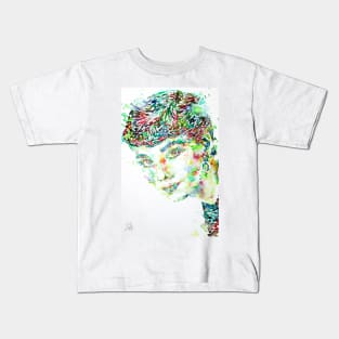 AUDREY HEPBURN watercolor portrait .1 Kids T-Shirt